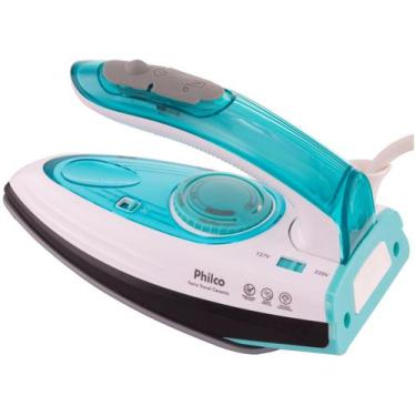 Imagem de Ferro De Passar A Vapor Philco Travel Ceramic Bivolt, Azul e Branco, B