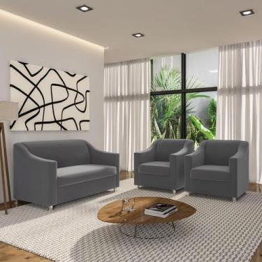 Imagem de Recepção Clínica Sofisticada: Namoradeira 2l + 2 Poltronas - Móveis Ma