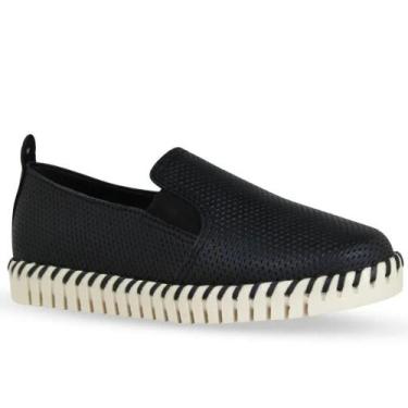 Imagem de Tênis Bottero Feminino Couro Slip On 354317, Preto, 35