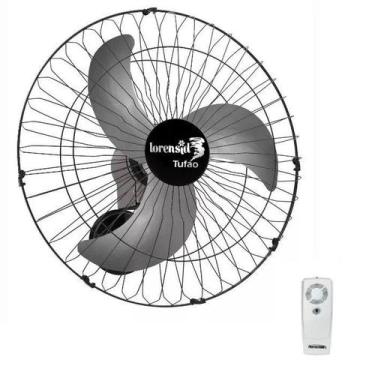 Imagem de Ventilador De Parede Com Controle Remoto Tufão 60cm Preto Bivolt Loren