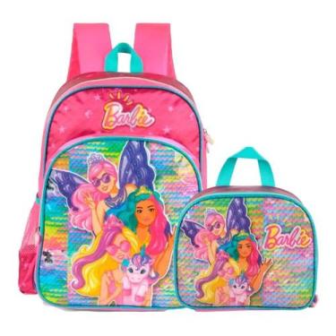 Imagem de Mochila Infantil Escolar Barbie Amigas Fadas Costas G Lancheira - Luxc