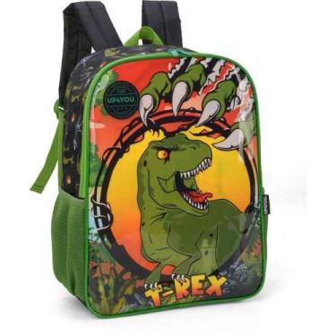 Imagem de Mochila Infantil UP4YOU Dinossauro G Preta - Luxcel