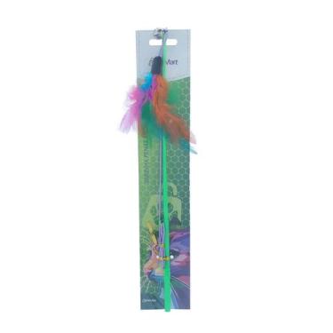 Imagem de Brinquedo Pet Mart Varinha Penas Arco-Íris para Gato