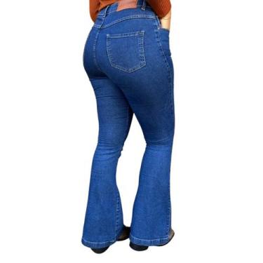 Imagem de Calça Jeans Feminina Flare Jeans Strech - TXC Original Boca de Sino Em