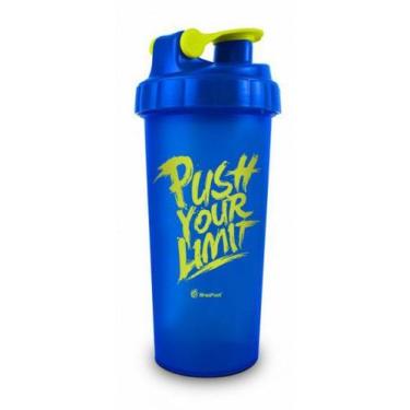 Imagem de Coqueteleira 600 ml Push Your Limit Garrafa Plástica Azul e Verde Livr