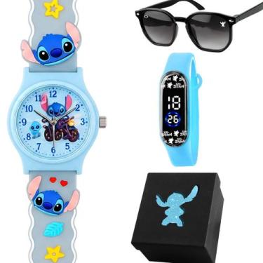 Imagem de Relogio Infantil Azul Led Digital + Caixa protecao uv crianca presente