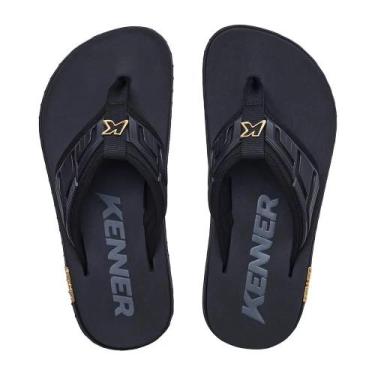 Imagem de Chinelo kenner kivah full force masculino dkd, Preto, Dourado, 39