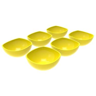 Imagem de Conjunto 6 Potes de Sobremesa Doces 265ml Plástico Trio Crippa Amarelo