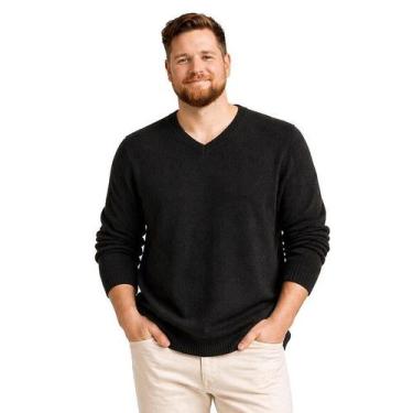 Imagem de Blusa Suéter Masculino Em Tricot Frio Casaco Grosso - KantyLan, Preto,