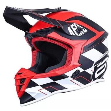 Imagem de Capacete Asw R3 Trilha Motocross Off Road Preto Vermelho, 60