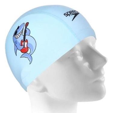 Imagem de Touca de Natação Speedo Fun Cap Tubarão Infantil, Único, Azul