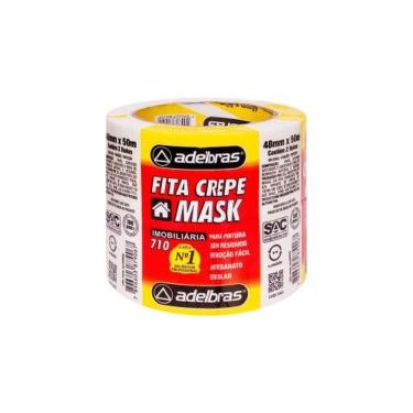Imagem de Fita Crepe 710 48mm X 50m para Mascaramento Industrial e Pinturas com Remoção sem Resíduo Adelbras