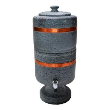 Imagem de Filtro de Água com Torneira e 2 Velas Completo 10L em Pedra Sabão Minas Pedra Sabão