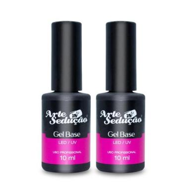 Imagem de Kit 2 Gel Base Transparente Unha de Gel 10ml Arte Sedução Manicure Nai