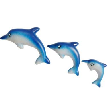 Imagem de Trio De Golfinho Cerâmica Decoração Parede Piscina E Jardim - RD Store
