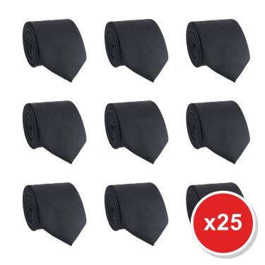 Imagem de Kit 25 Gravatas Masculina Social Slim Premium Tons Classicos Lisa Elegante Padrinhos Formatura Trabalho