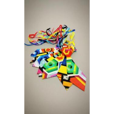 Imagem de Kit 100 Gravatas Pet Tecido Camurça M/G - Congratulations Store