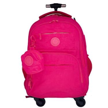 Imagem de Mochila rodinha/costa 360 Rosa/Roxo/Preto Nylon Winth, Rosa