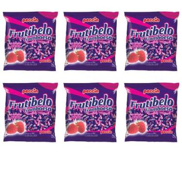 Imagem de Kit 6 Bala Frutibelo Sabor Framboesa Peccin Pacote 400gr