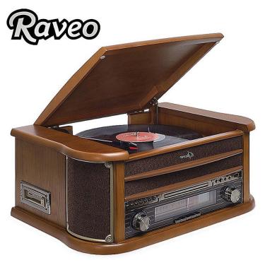 Imagem de Toca Discos Raveo Opera com cd Player, Rádio am fm, Fita Casset, USB e Saída e Entrada Aux Bivolt