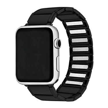 Imagem de Pulseira Magnética Elos de Metal compatível com Apple Watch 41mm 40mm 38mm Series - Marca LTIMPORTS (Preto)