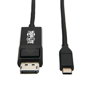 Imagem de Tripp Lite Adaptador de cabo USB C para DisplayPort (M/Thunderbolt 3 DisplayPort cabo adaptador, geração 1, conector de bloqueio, 4K DP @ 60 Hz, 4: preto, 1,8 m (U444-006-DP-Be)