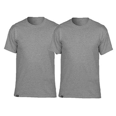 Imagem de Kit com 2 Camisetas T-Shirt Slim Tee Masculinas Básicas Algodão – Slim Fitness Fashion – Cinza – GG