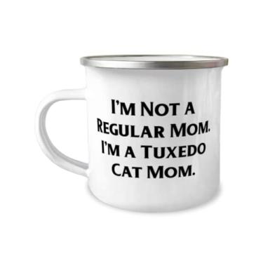 Imagem de Caneca de acampamento Sarcasm para gato smoking 355 ml, I'm Not a Regular Mom I'm a Tuxedo Cat Mom, presente para mãe gato, presentes motivacionais de amigos