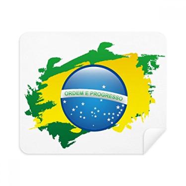 Imagem de Pano de limpeza de mapa da bandeira do Brasil, 2 peças, tecido de camurça