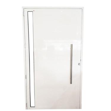 Imagem de Porta Lambril de Alumínio Branco  2.10 X 0.80 x 0.045 com Puxador e Vidro
