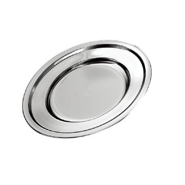 Imagem de Bandeja Travessa Oval Lisa 50 Cm Aço Inox Alta Qualidade