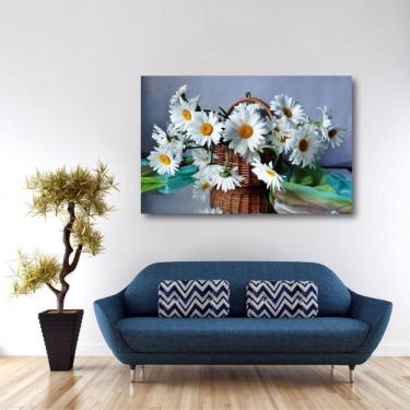 Imagem de Quadro Flores Artístico com Tela em Tecido