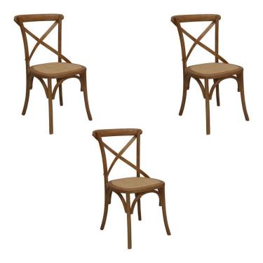 Imagem de 3 Cadeiras Decorativas Danna Rattan Natural Bétula