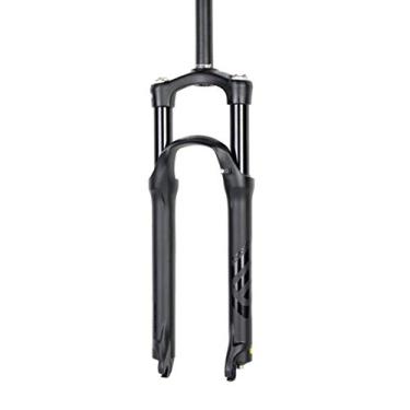 Imagem de HIOD Garfos para bicicleta garfos de bicicleta bomba de choque MTB suspensão amortecimento ajuste de ombro / controle remoto tubo reto garfo de mountain bike, preto-A, 27 polegadas