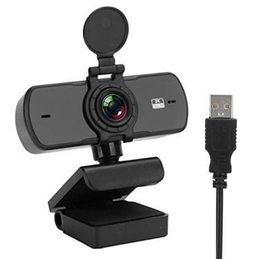 Imagem de Webcam 2K, com microfone, transmissão ao vivo, USB, câmera de computador, alta definição, 2K 1440P, para webcast, videochat, sala de aula online, educação online, para casa, escritório (pc-05)