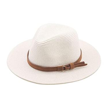 Imagem de Chapéu de sol de aba larga chapéu de sol panamá viseira de sol protetor uv boho chapéus de para caminhadas,
