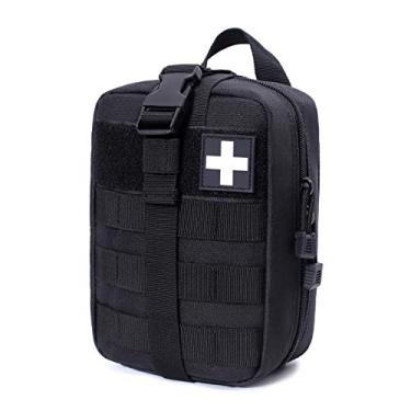Imagem de Honestptner Molle Pouch, bolsa médica tática de nylon 600D resistente, bolsa de primeiros socorros EMT Rip-Away (apenas saco)