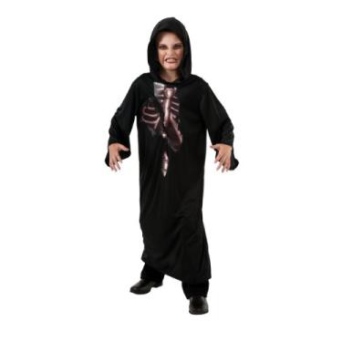Imagem de Roupão infantil de esqueleto com capuz Halloween Concepts, médio