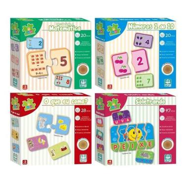 Kit 3 Jogos Educativos Alfabetizacao Infantil Numeros Letras - Nig  Brinquedos