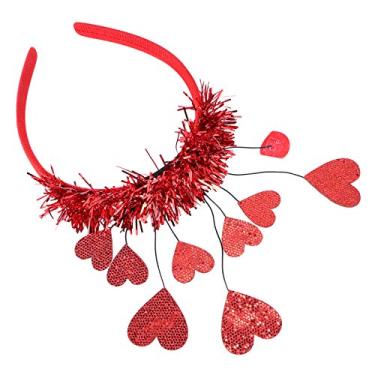 Imagem de OSALADI 1 Unidade Tiara Dia Namorados Dia Namorados Tiara Acessórios De Cabelo De Flash Tiaras Femininas Tiara De Coração Arco De Cabelo Pano De Feltro Em Forma De Coração