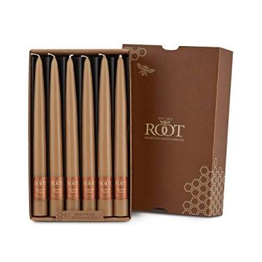Imagem de Root Candles Conjunto de velas de jantar sem cheiro de cera de abelha premium, 23 cm, cera de abelha, 12 unidades