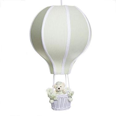 Imagem de Potinho de Mel Lustre Balão Com Ursinho Quarto Bebê Infantil Menina Menino Verde Grand