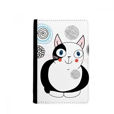 Imagem de Animal bonito gato gordo sorriso porta passaporte notecase burse carteira capa cartão bolsa, Multicolor