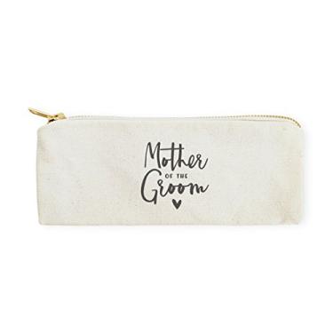 Imagem de The Cotton & Canvas Co. Bolsa de cosméticos para casamento Mother of The Groom, estojo para lápis, presente de festa de casamento e bolsa de maquiagem de viagem