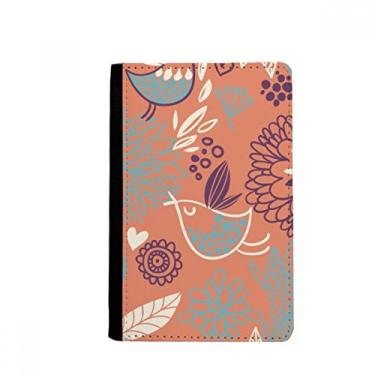 Imagem de Porta-passaporte Orange Line Flower Plant Paint Notebook Burse Carteira Capa Cartão Bolsa, Multicolor