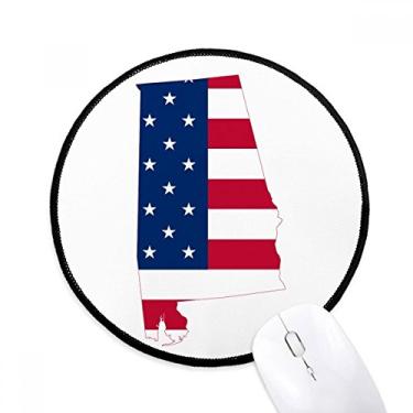 Imagem de DIYthinker Mapa dos Estados Unidos EUA Estrelas Bandeira Forma Mouse Pad Desktop Escritório Tapete Redondo para Computador