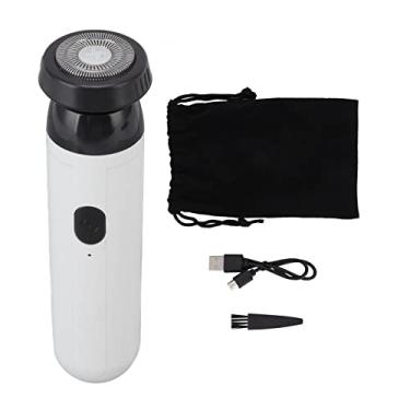 Imagem de Aparador de Barba Elétrico Masculino Portátil, Aparador de Barba Elétrico, Aparador de Barba Elétrico Masculino Portátil Com Cabeça de Corte Giratória Recarregável para Acessórios Masculinos e (Branco)