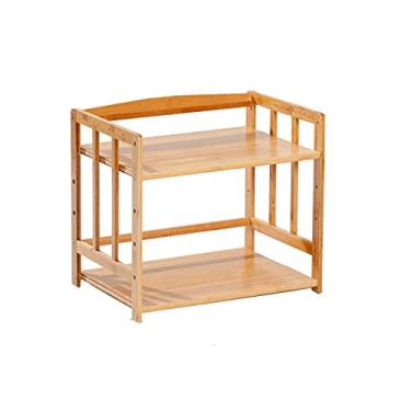 Imagem de KIZQYN Suporte de impressora Suportes de impressora com armazenamento para casa e escritório Suporte de mesa Estante Suporte de impressora de mesa para impressoras Máquina de fax Scanner Suprimentos de escritório Impressora de mesa (Cor: Natural)