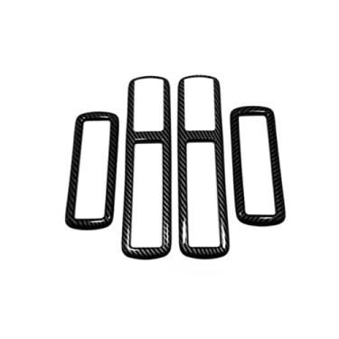 Imagem de Xodouhi 4 peças acessórios de carro aptos para Toyota Highlander 2020 2021 2022 interior do assento traseiro ar condicionado capa de saída de ventilação decoração ABS (fibra de carbono)