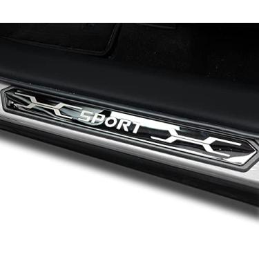 Imagem de GZBFTDH Proteção de Peitoril Soleira da Porta, para Toyota Rav4 2019-2022 Carro Acessórios, Aço Inoxidável Kick Plate Guard de Pedal de Limiar Protetor, Peças para Automóveis